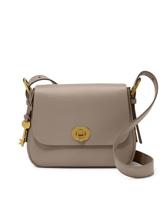 Fossil Leather S Harper Small Flap Crossbody in Grey (Grey) Lyst Canada
