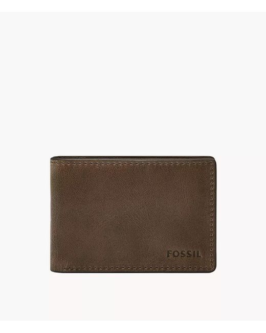Fossil Brown Derrick Front Pocket Bifold for men