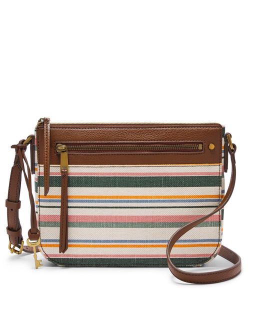 Fossil Cotton Farrah Crossbody in Brown Lyst