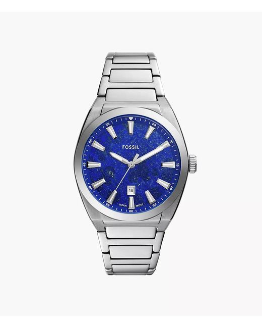 Fossil Blue Everett Three-hand Date Stainless Steel Watch for men