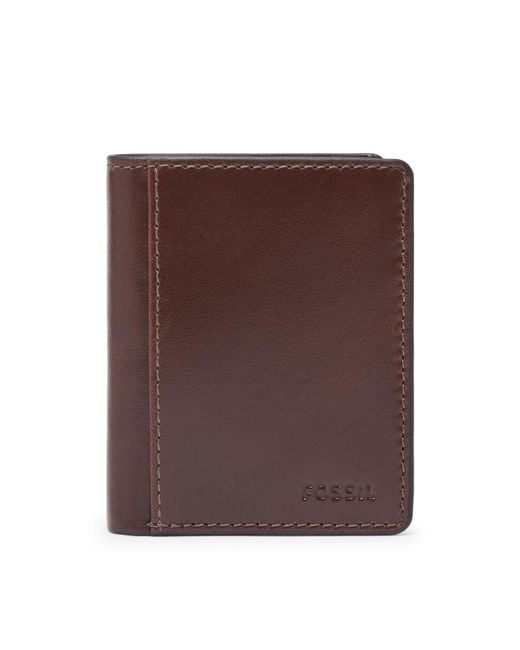 Fossil Leather Mykel Front Pocket Wallet-bifold in Brown | Lyst