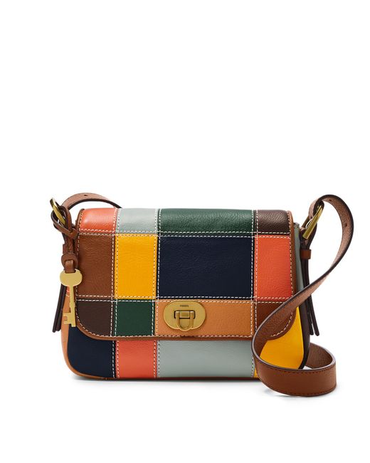 Fossil Leather Harper Small Flap Crossbody in Blue Lyst