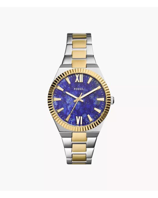 Fossil Blue Scarlette Three-hand Two-tone Stainless Steel Watch