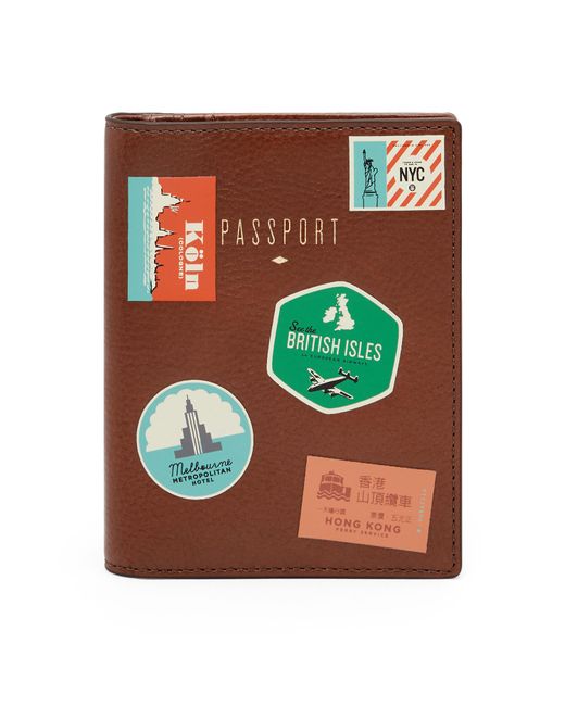 Fossil Leather Passport Rfid Case Lyst
