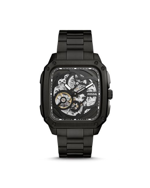 Fossil Inscription Automatic Smoke Stainless Steel Watch for Men | Lyst