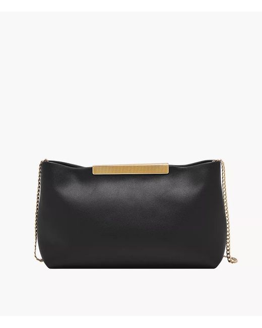 Fossil Black Penrose Leather Pouch Clutch