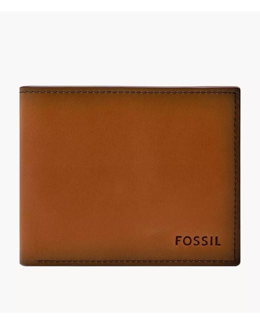 Fossil Brown Derrick Flip Id Bifold for men