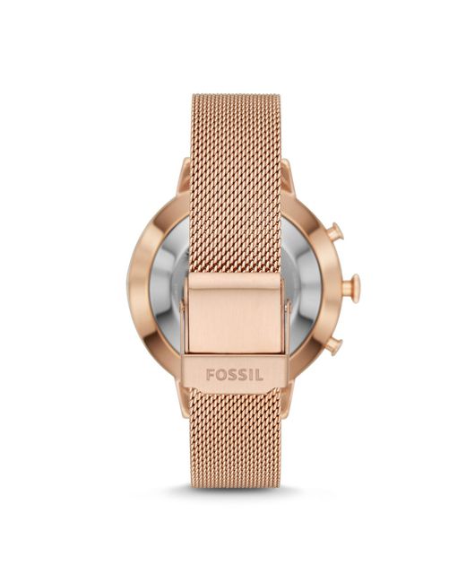 rose gold fossil smart watch
