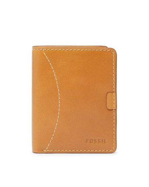 Fossil Leather Mykel Front Pocket Walletbifold in Brown Lyst
