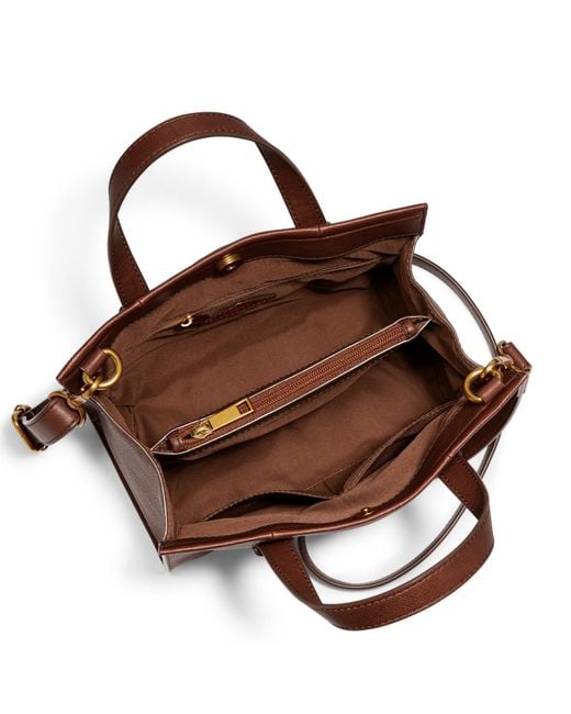 fossil kingston tote medium brown