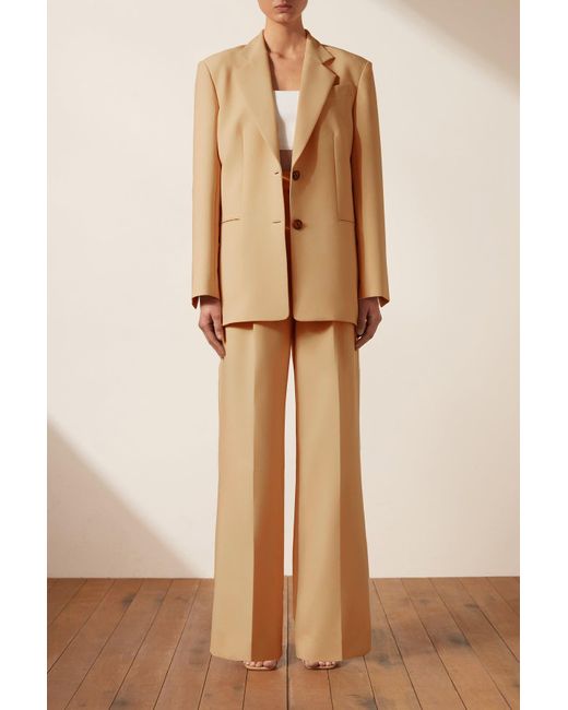 Shona Joy Synthetic Ivy Oversized Tailored Blazer in Natural | Lyst