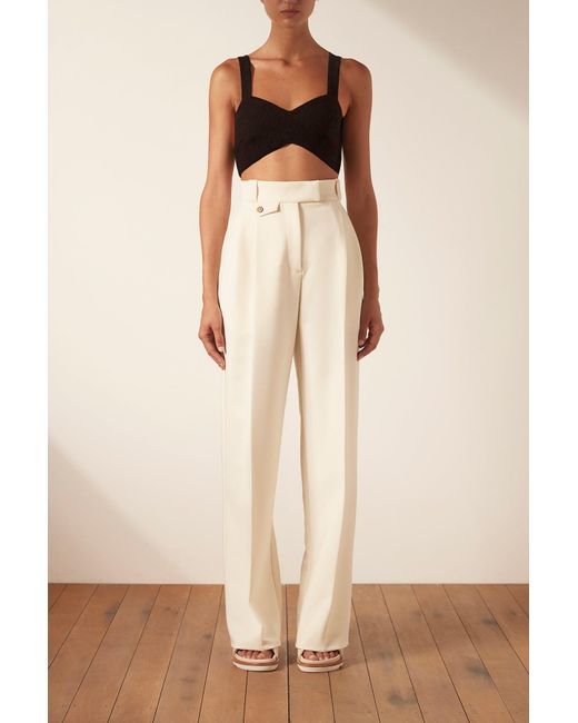 Shona Joy Synthetic Irena High Waist Tailored Pant in Natural Lyst