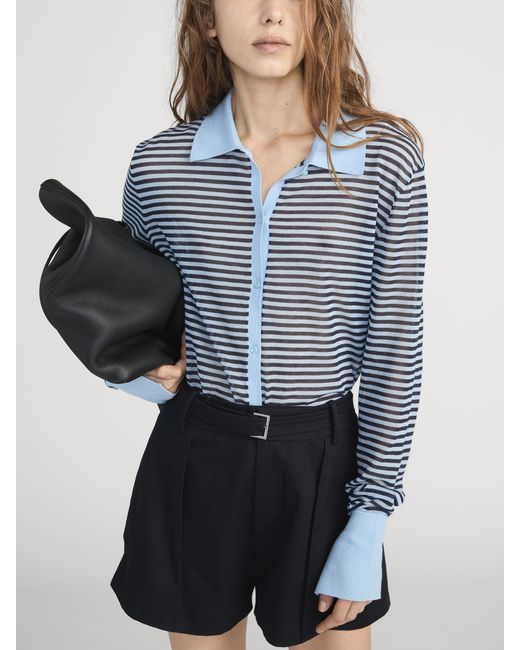 FRAME Blue The Collared Cardi