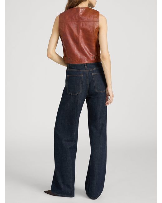 FRAME Red The Leather Utility Vest