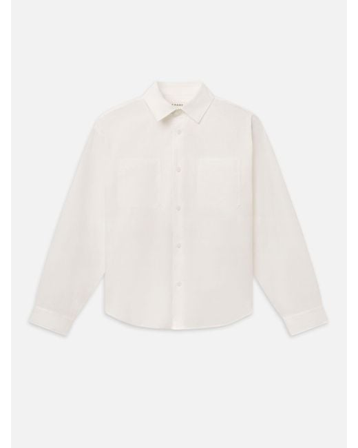 FRAME White Linen Blend Shirt for men
