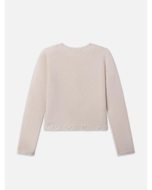 FRAME Natural The Crochet Trim Jacket
