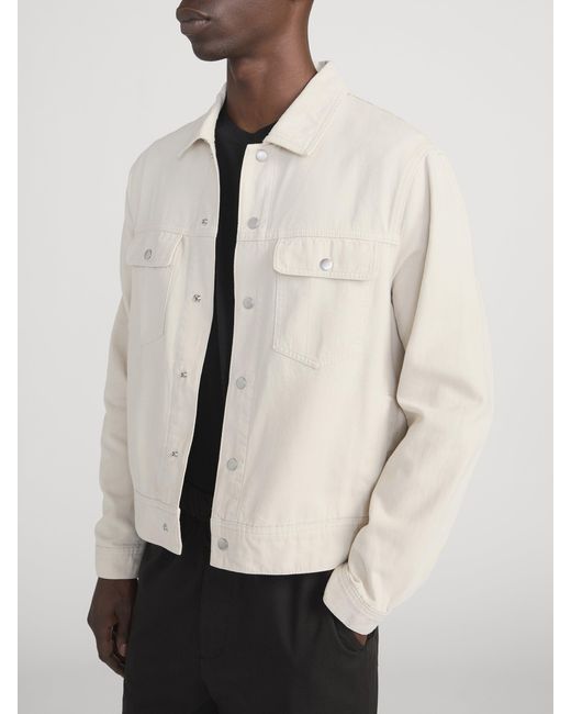 FRAME White Modern Canvas Jacket for men