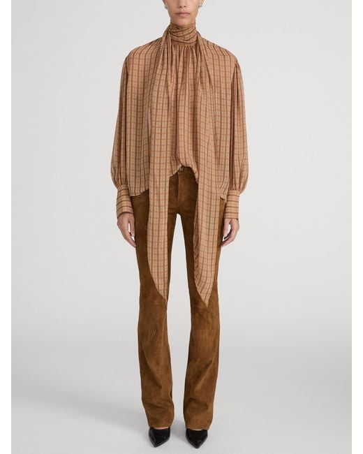 FRAME Brown The Lantern Blouse