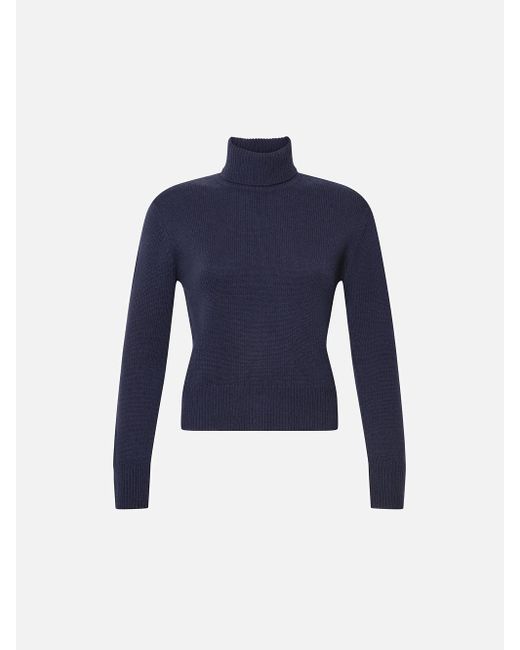 FRAME Blue Cashmere Turtleneck Sweater