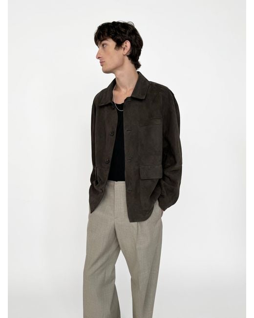 FRAME Brown Suede Chore Coat for men
