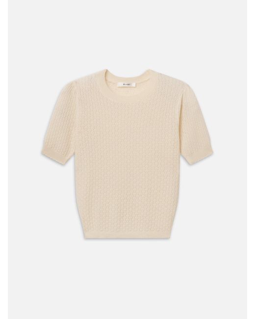 FRAME White The Gathered Honeycomb Sweater
