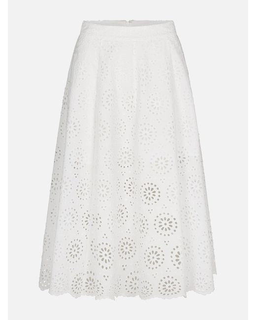 FRAME White The Solstice Eyelet Skirt