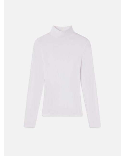 FRAME White Rib Turtleneck