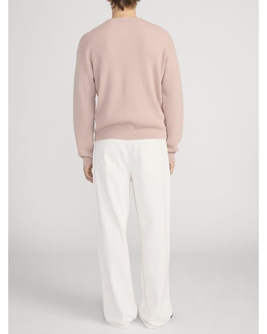 FRAME Natural Ribbed Crewneck Sweater