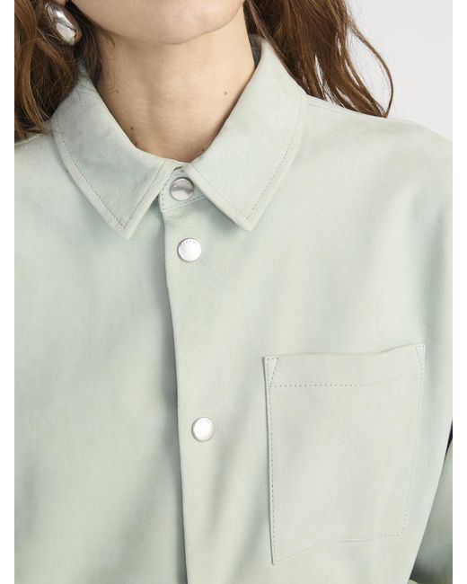 FRAME Green The Suede Studio Shirt