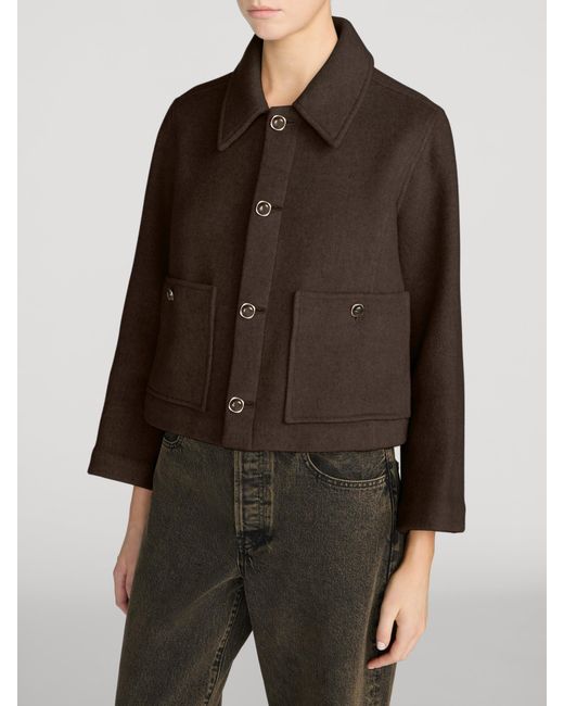 FRAME Brown The Wool Mini Swing Jacket