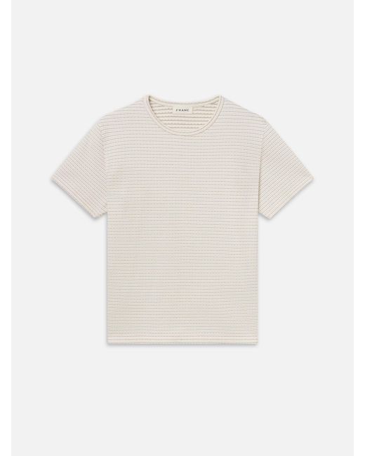 FRAME White Jacquard Stripe Tee for men
