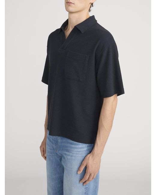 FRAME Blue Textured Polo