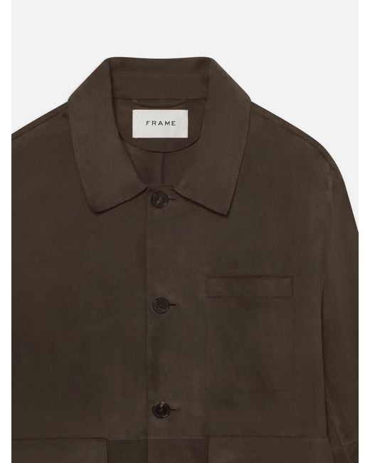 FRAME Brown Suede Chore Coat for men