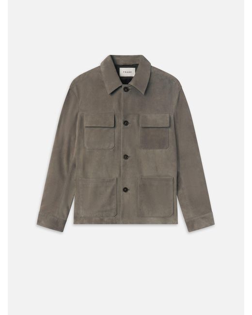 FRAME Brown Suede Chore Coat for men