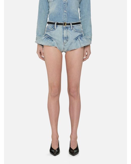 FRAME Blue The Ruffle Bloomer