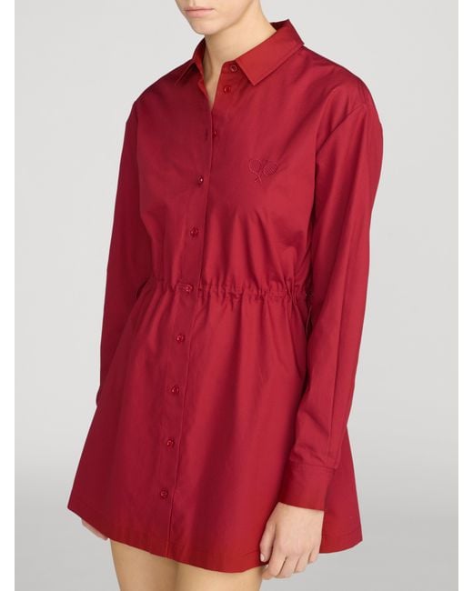 FRAME Red The Tennis Shirt Dress