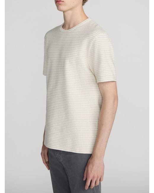 FRAME White Jacquard Stripe Tee for men