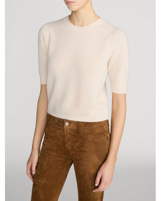 FRAME White The Gathered Honeycomb Sweater