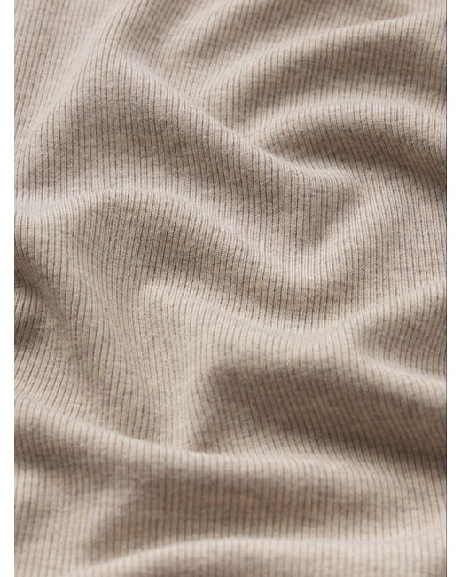 FRAME Natural The Heather Rib Crew Tee