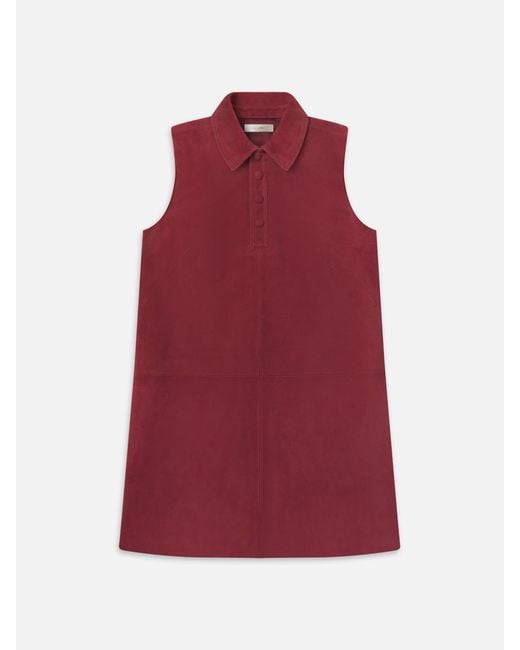 FRAME Red The Suede City Shift Dress