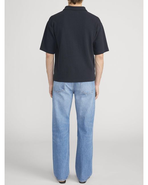 FRAME Blue Textured Polo