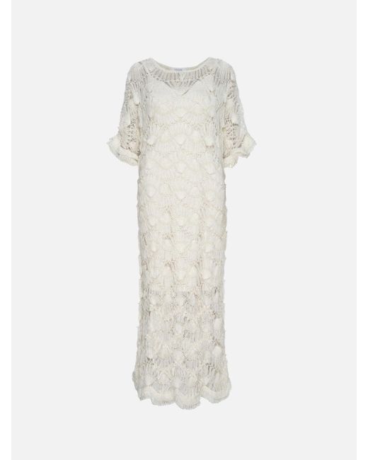 FRAME White Beaded Crochet Dress