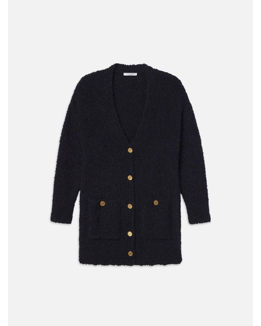 FRAME Blue Boyfriend Boucle Cardi