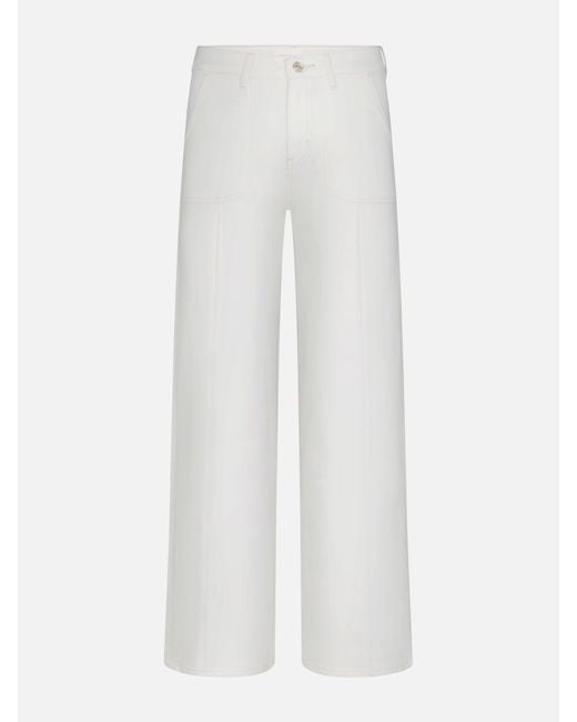 FRAME White Le Slim Palazzo Pintuck Pocket
