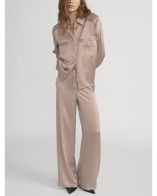 FRAME Natural Ritz Striped Pajama Shirt