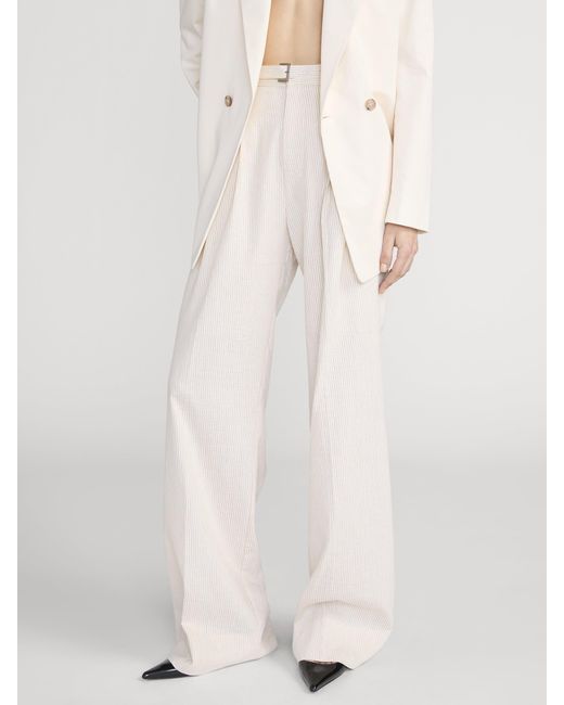 FRAME White The Striped Wide Leg Pant