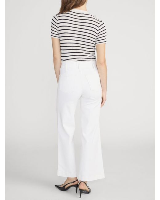 FRAME White The Seamed Wide Trouser Crop