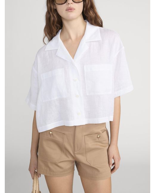 FRAME White The Linen Pocket Shirt