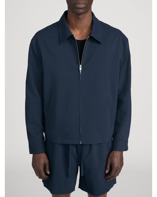FRAME Blue Seersucker Blouson for men