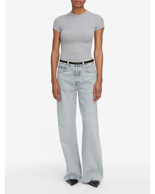 FRAME Gray The Rib Baby Tee
